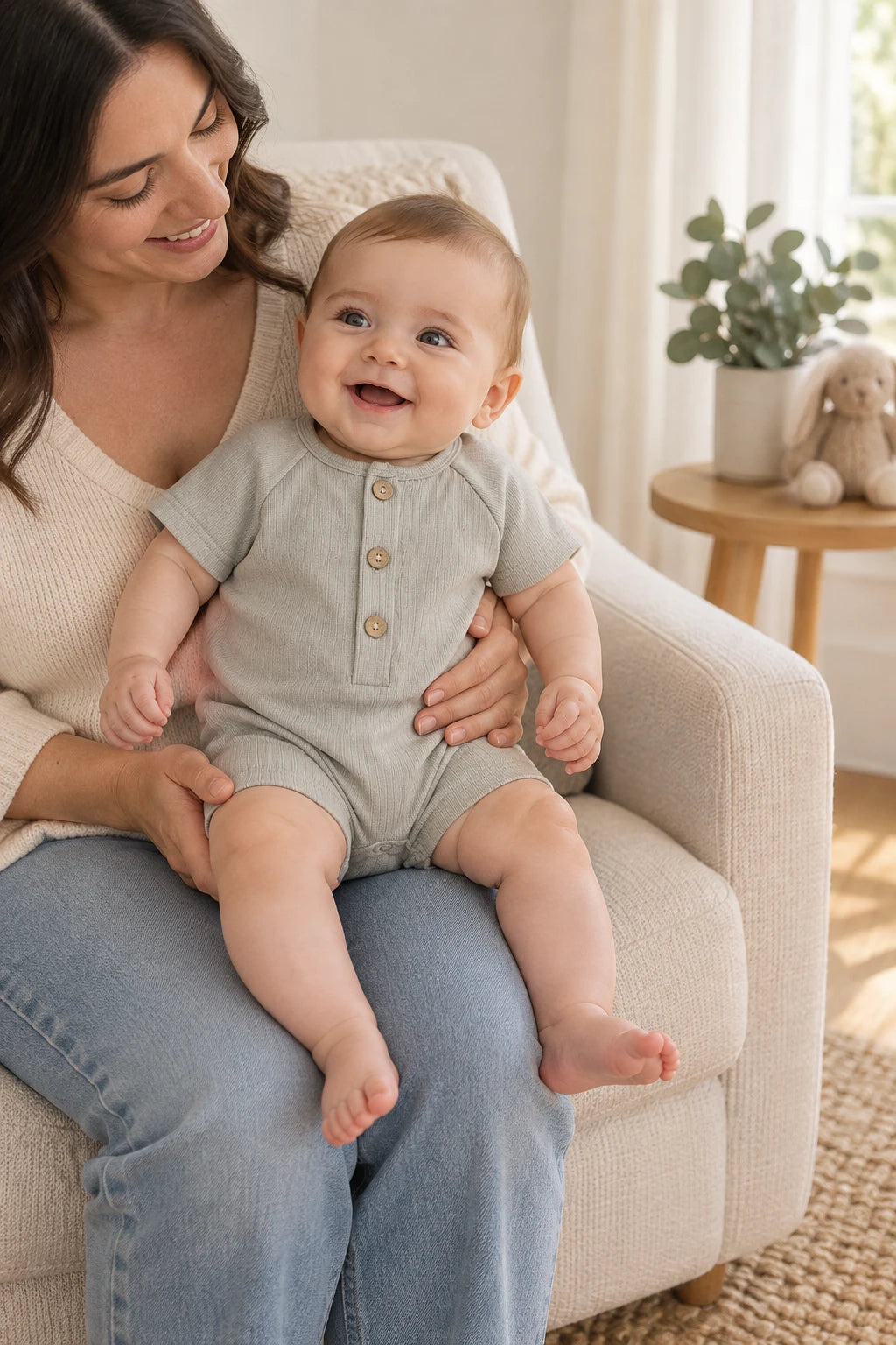 Combinaison Courte Bebe - Gris