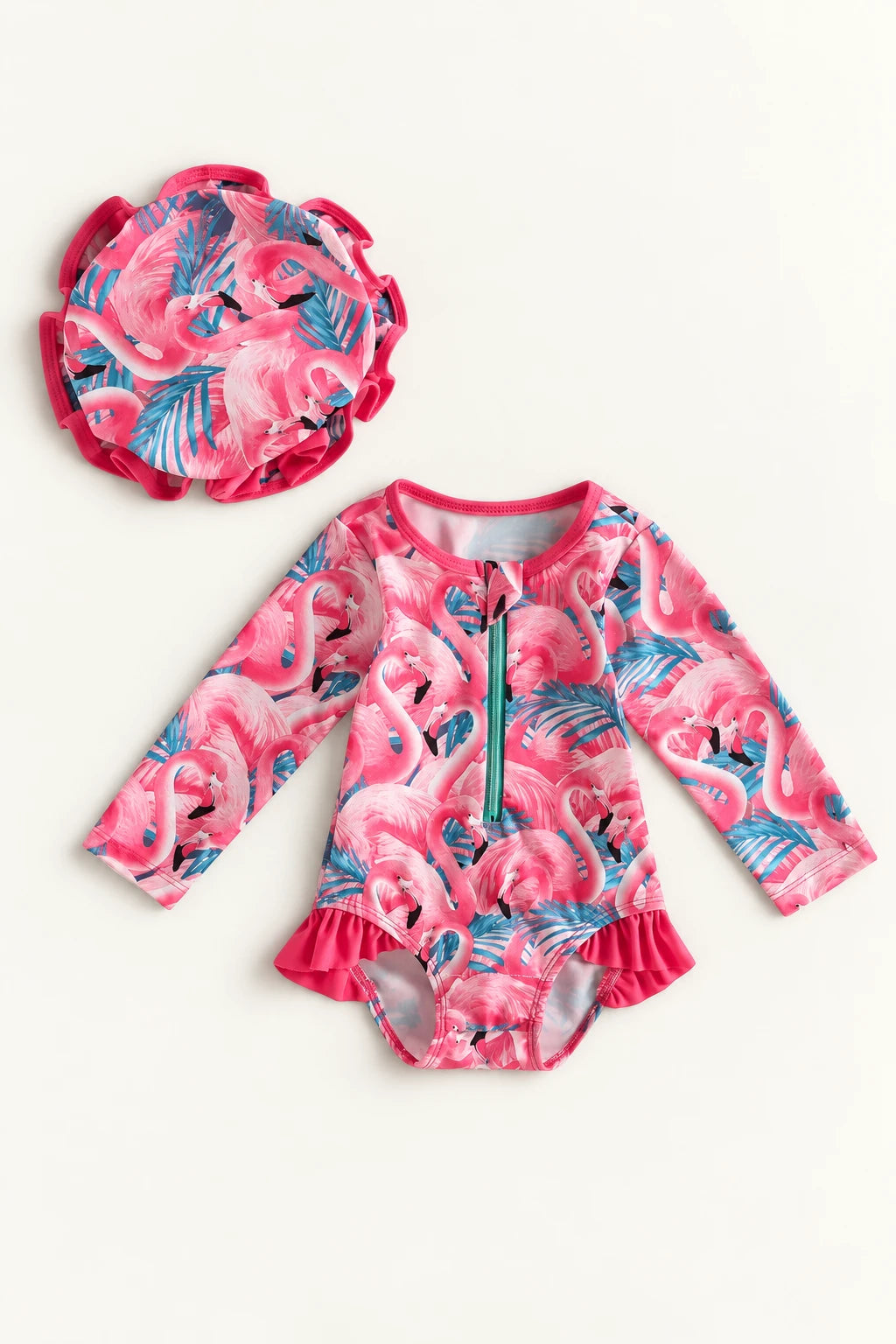 Combinaison De Bain Bebe - Flamant Rose