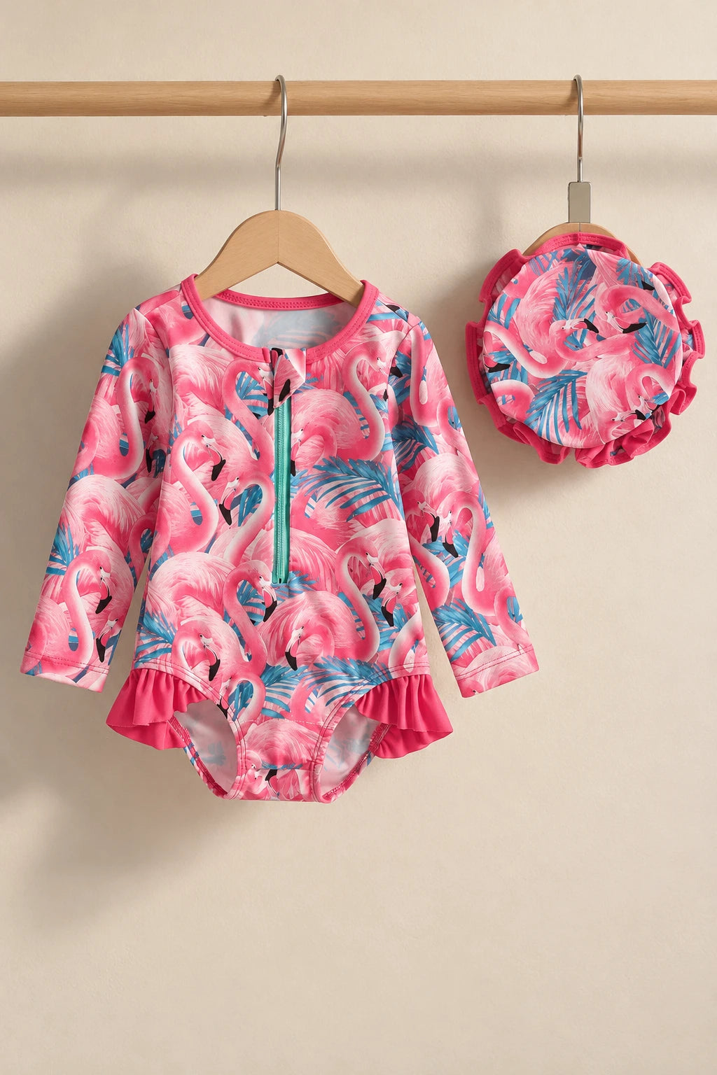Combinaison De Bain Bebe - Flamant Rose