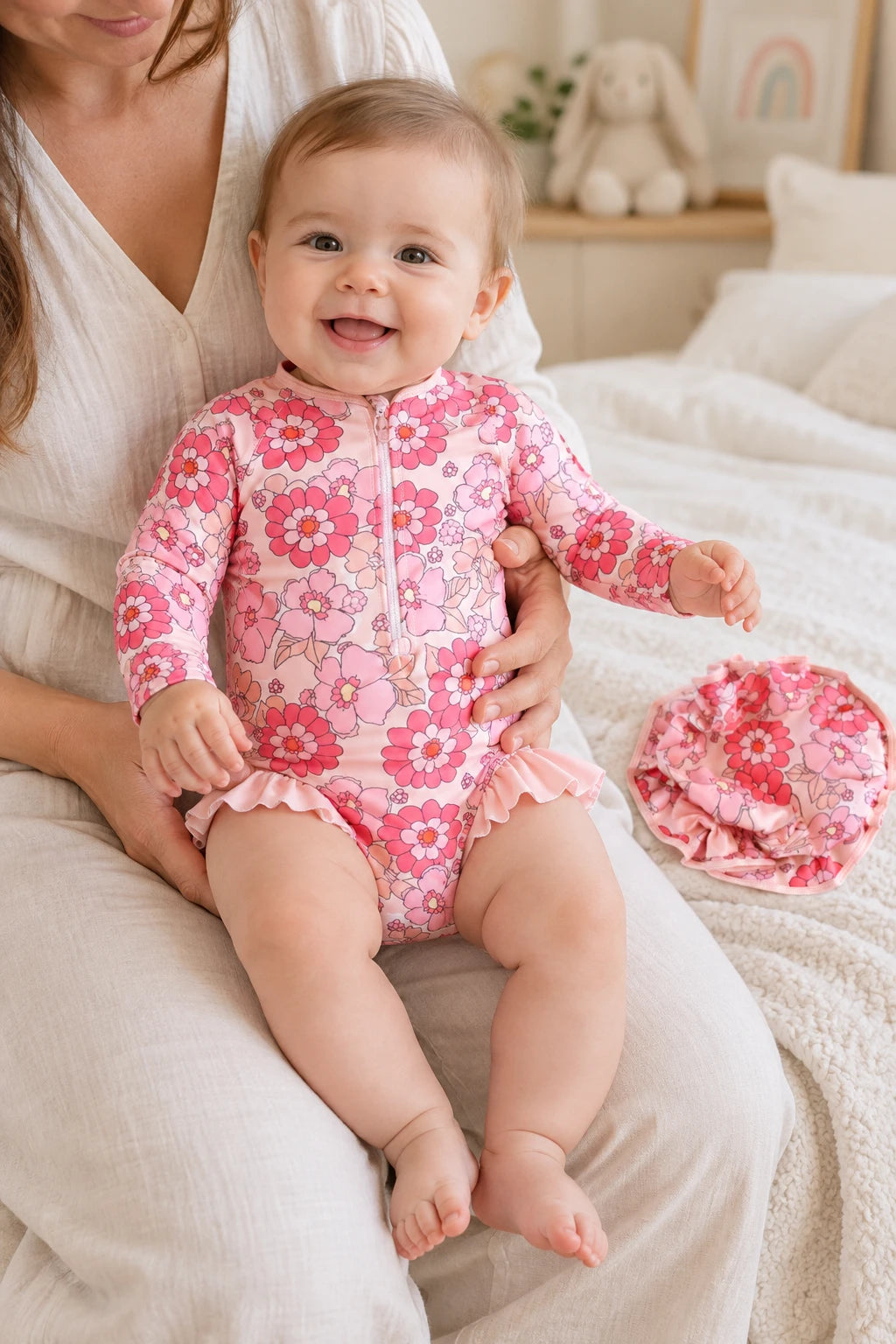 Combinaison De Bain Bebe - Fleur