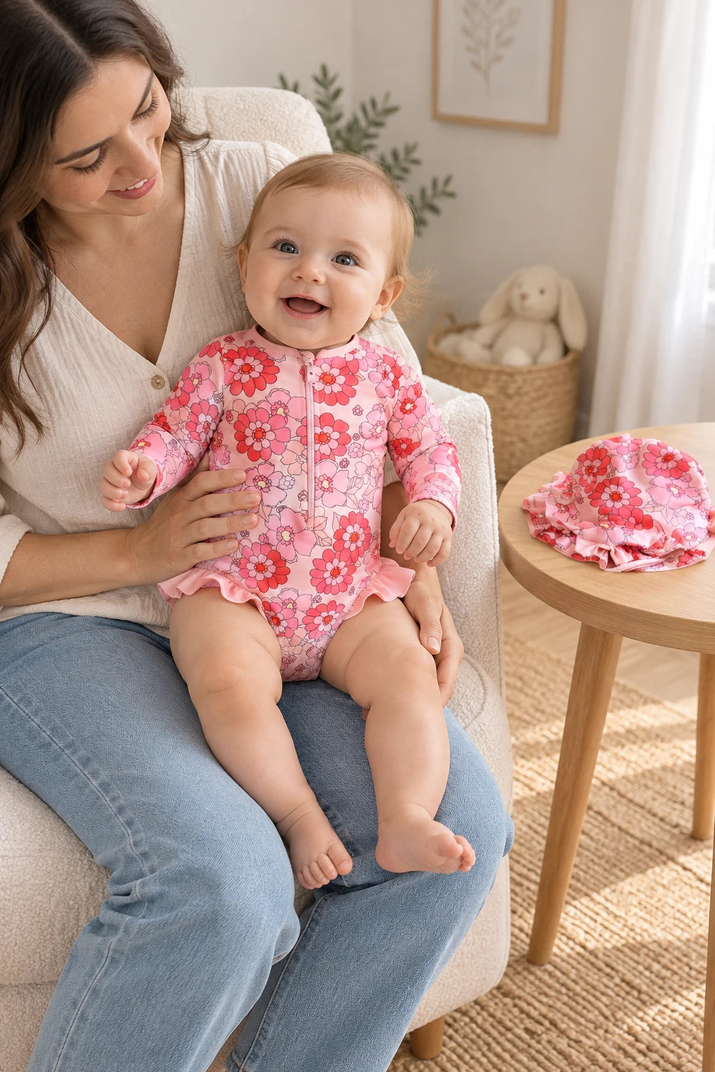 Combinaison De Bain Bebe - Fleur