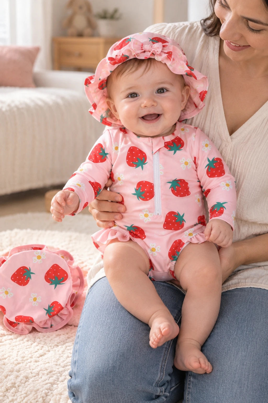Combinaison De Bain Bebe - Fraise