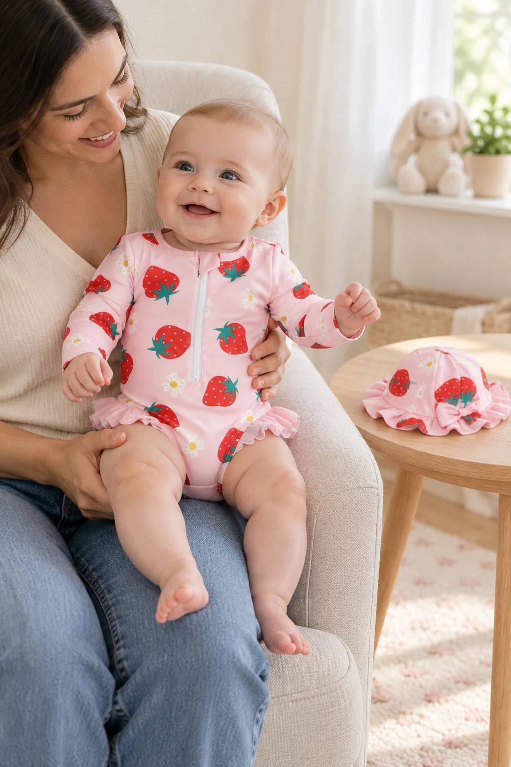 Combinaison De Bain Bebe - Fraise