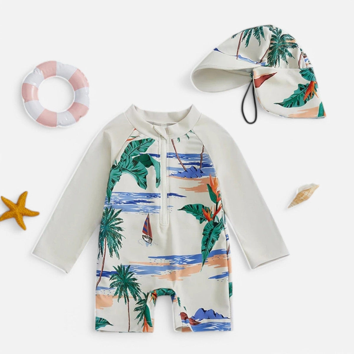 Combinaison De Plage Bebe - Blanc