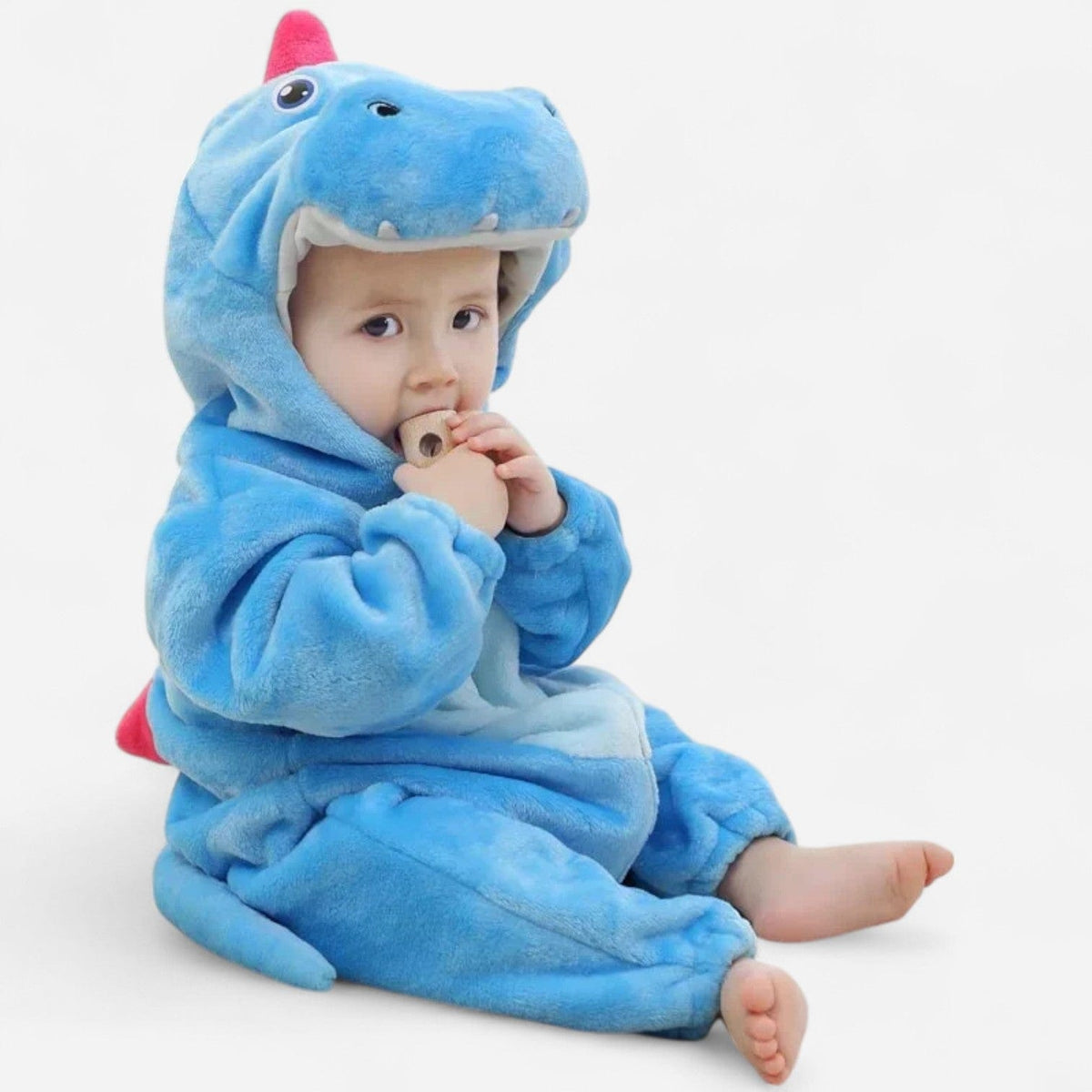 Combinaison Deguisement Bebe - Dinosaure Bleu