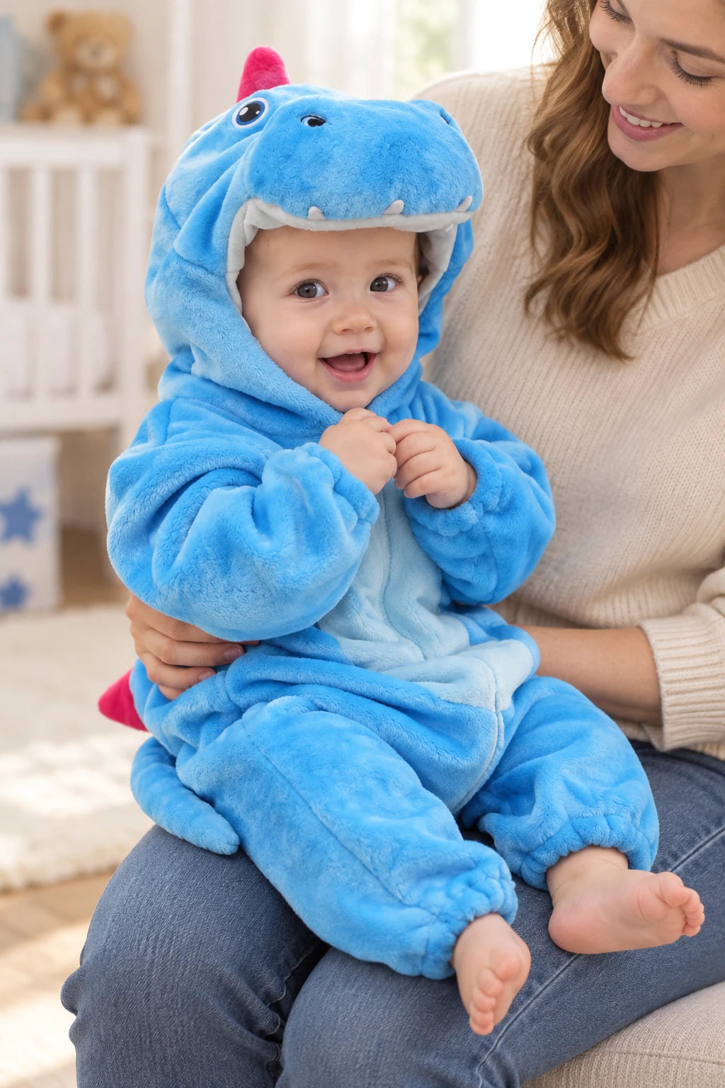 Combinaison Deguisement Bebe - Dinosaure Bleu