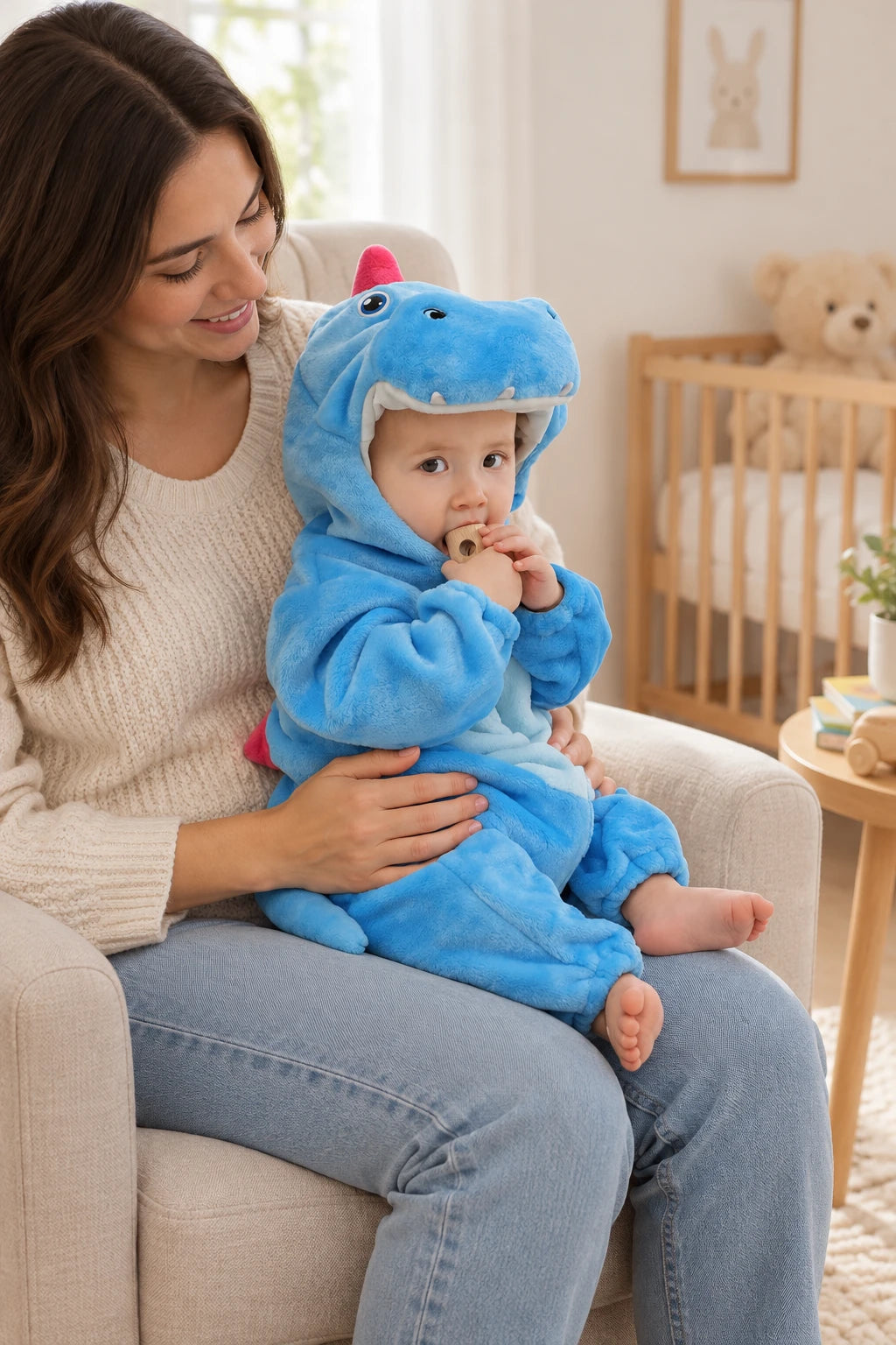 Combinaison Deguisement Bebe - Dinosaure Bleu
