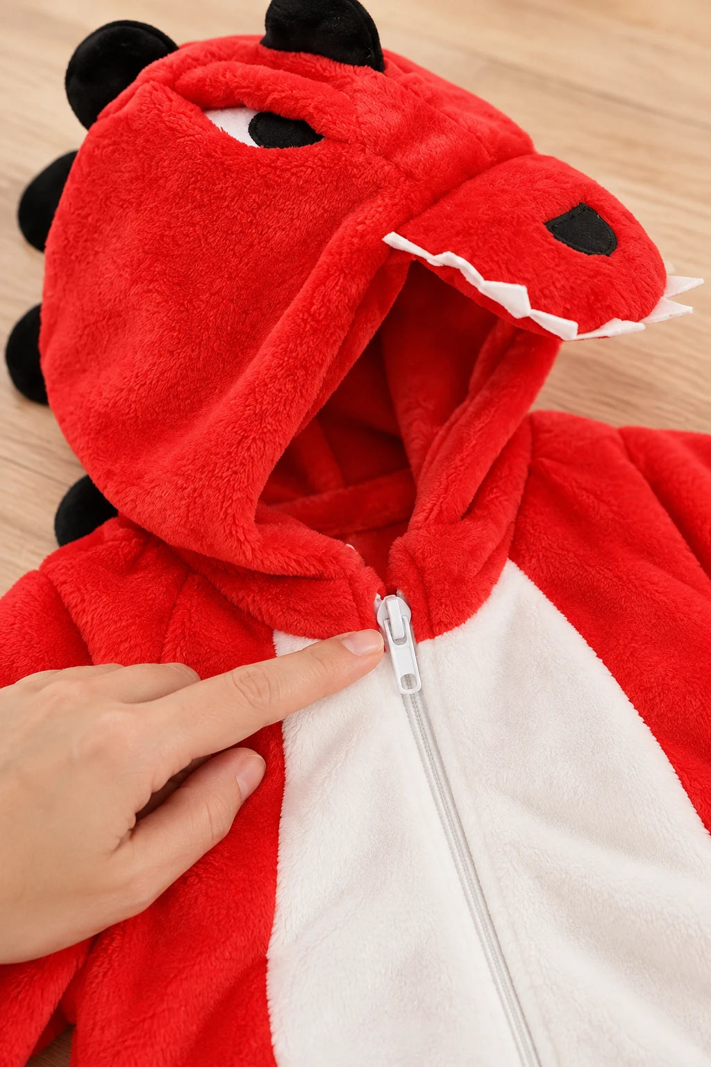 Combinaison Deguisement Bebe - Dinosaure Rouge