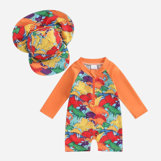 Combinaison Dinosaure Bebe - Orange