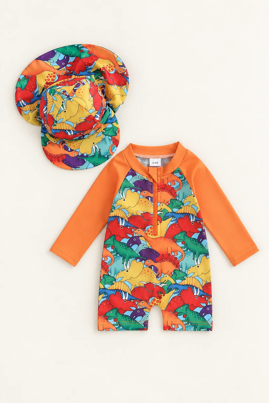 Combinaison Dinosaure Bebe - Orange