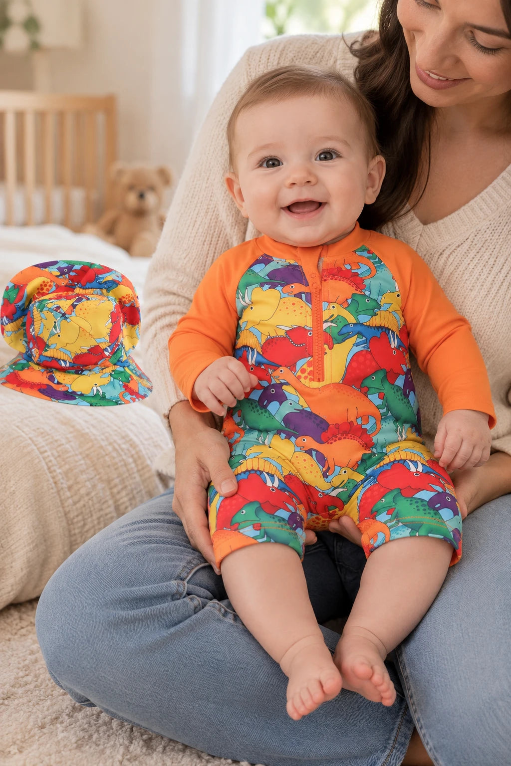 Combinaison Dinosaure Bebe - Orange