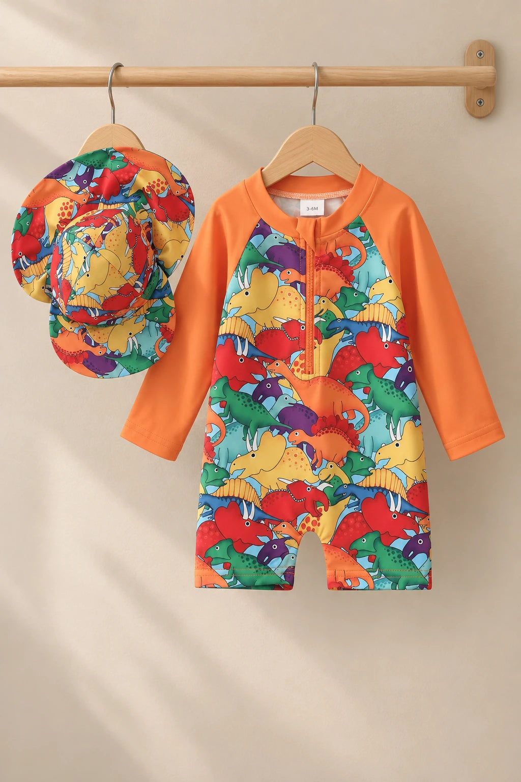 Combinaison Dinosaure Bebe - Orange