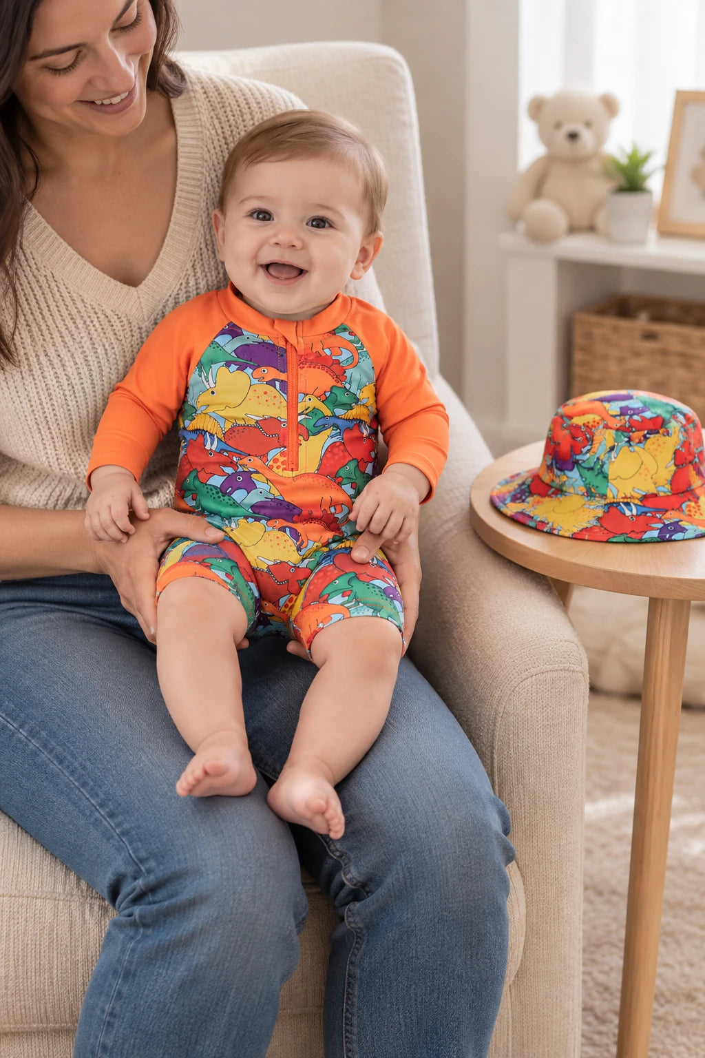Combinaison Dinosaure Bebe - Orange