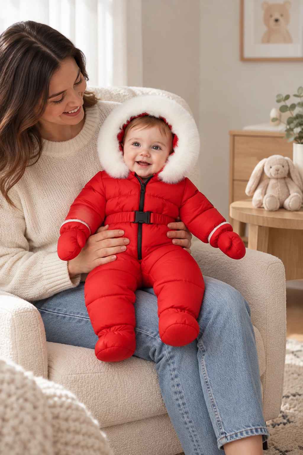 Combinaison Doudoune Bebe - Rouge