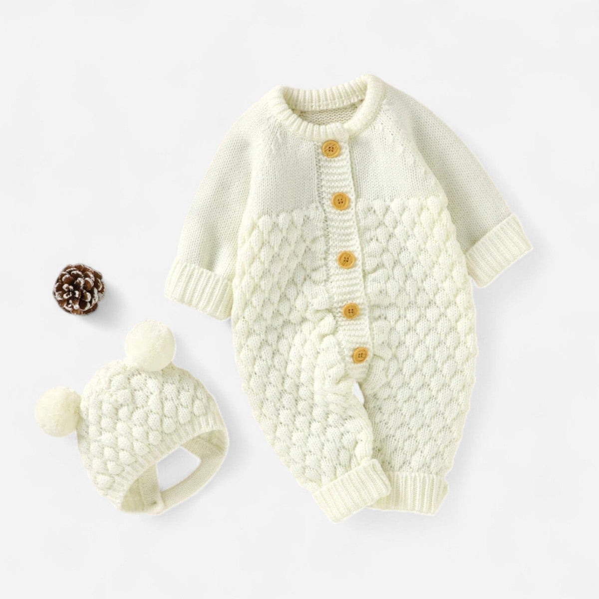 Combinaison En Tricot Bebe - Blanc
