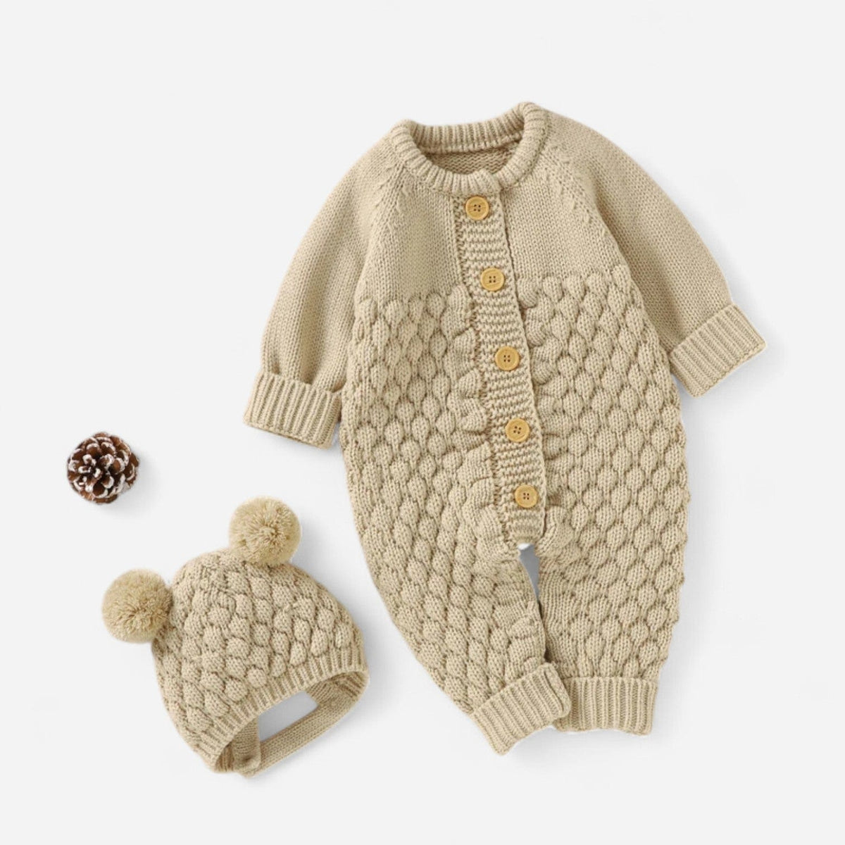 Combinaison En Tricot Bebe - Marron