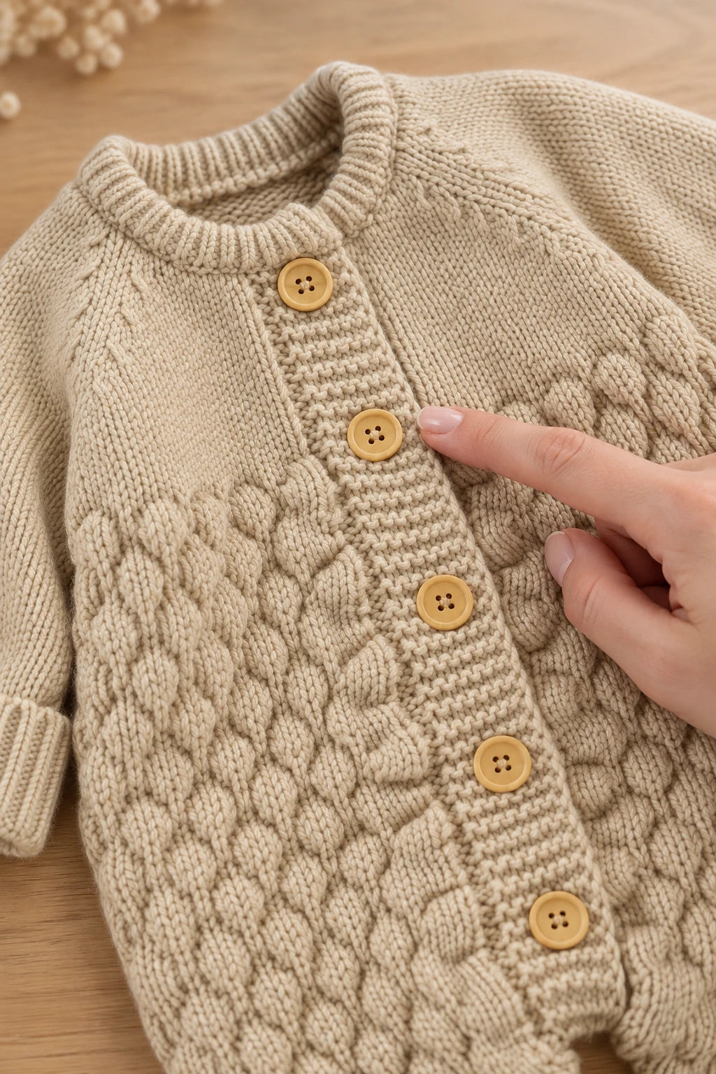 Combinaison En Tricot Bebe - Marron