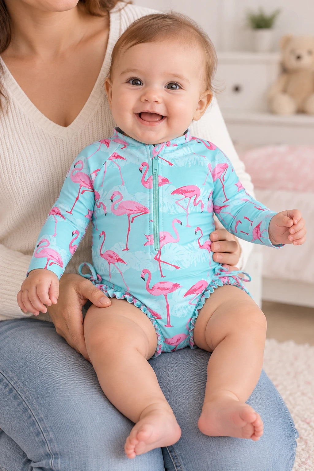 Combinaison Flamant Rose Bebe