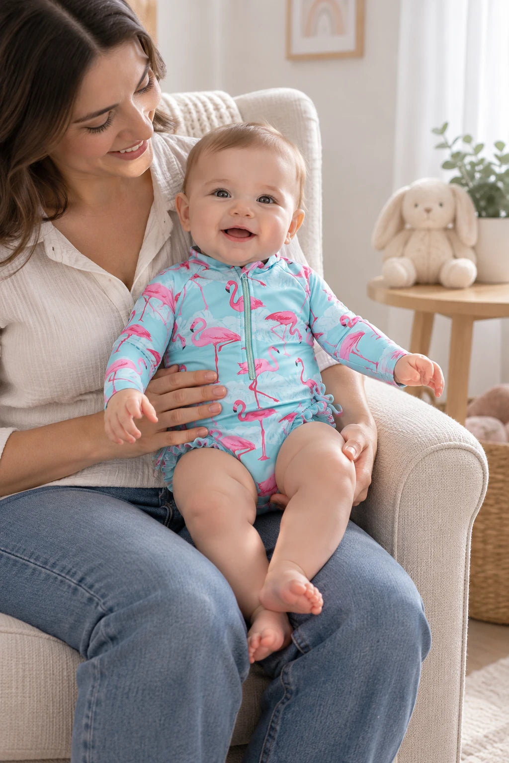 Combinaison Flamant Rose Bebe