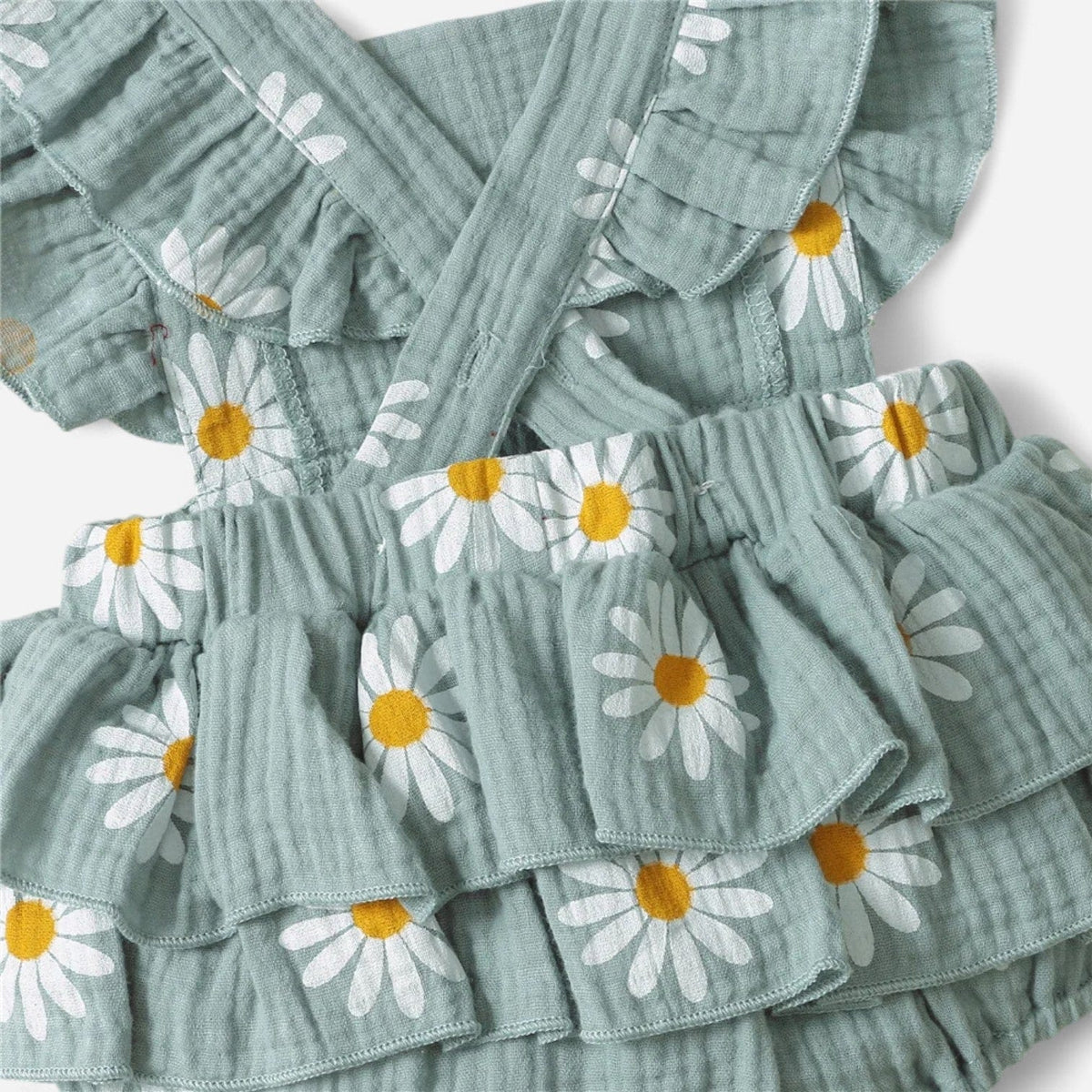 Combinaison Fleurie Bebe - Bleu