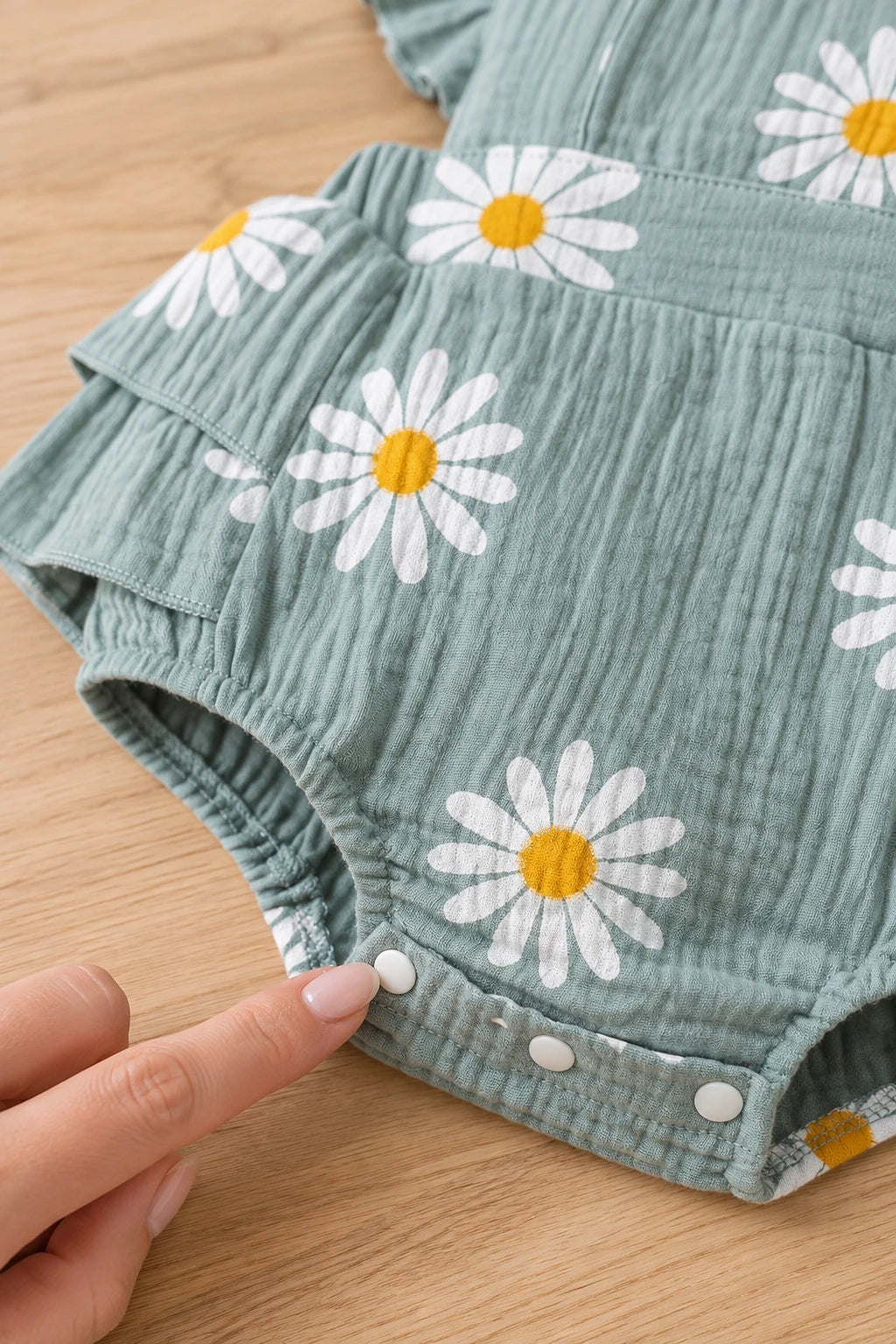 Combinaison Fleurie Bebe - Bleu
