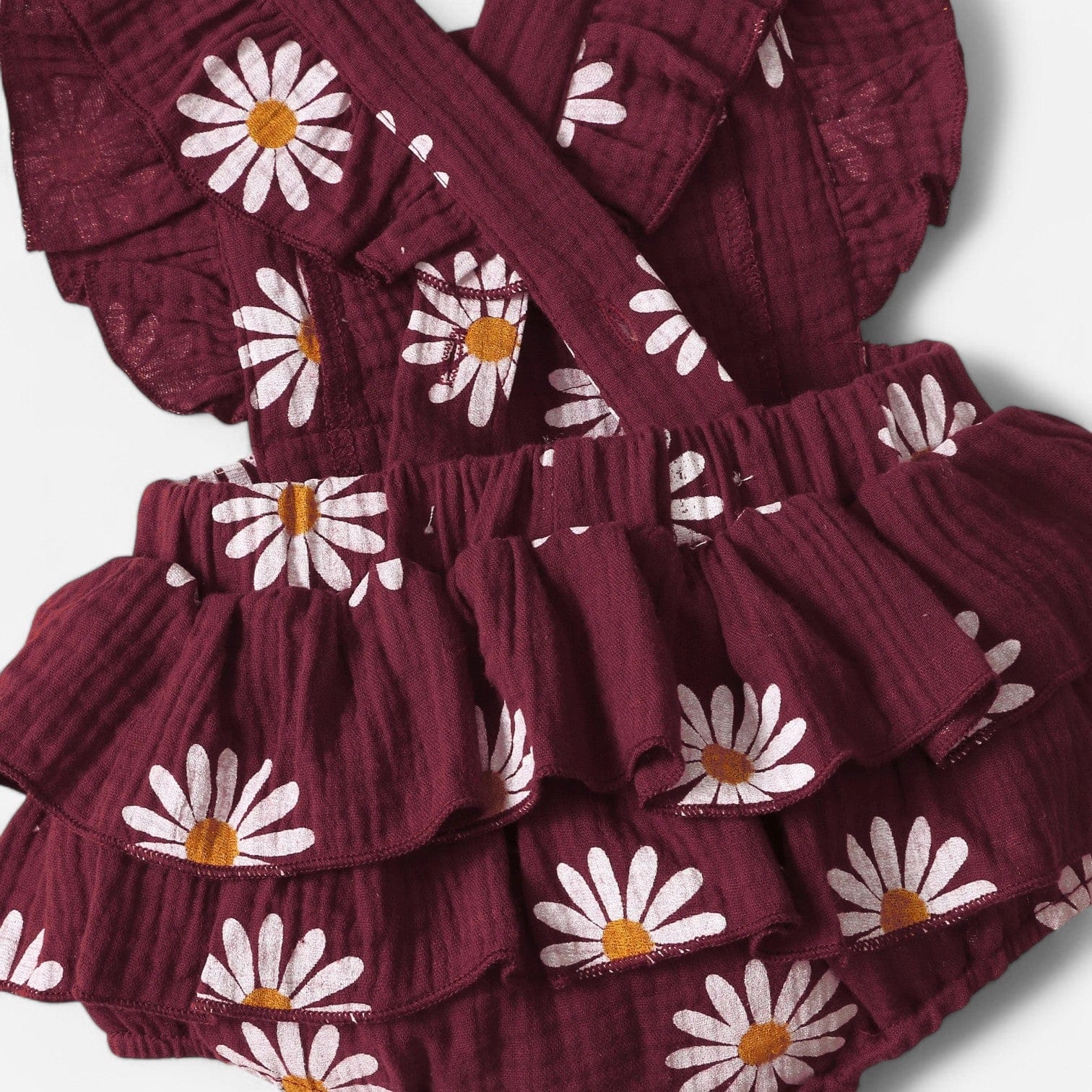 Combinaison Fleurie Bebe - Bordeaux