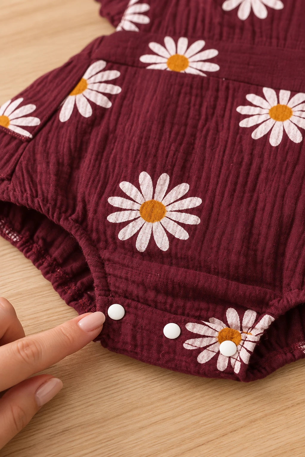 Combinaison Fleurie Bebe - Bordeaux