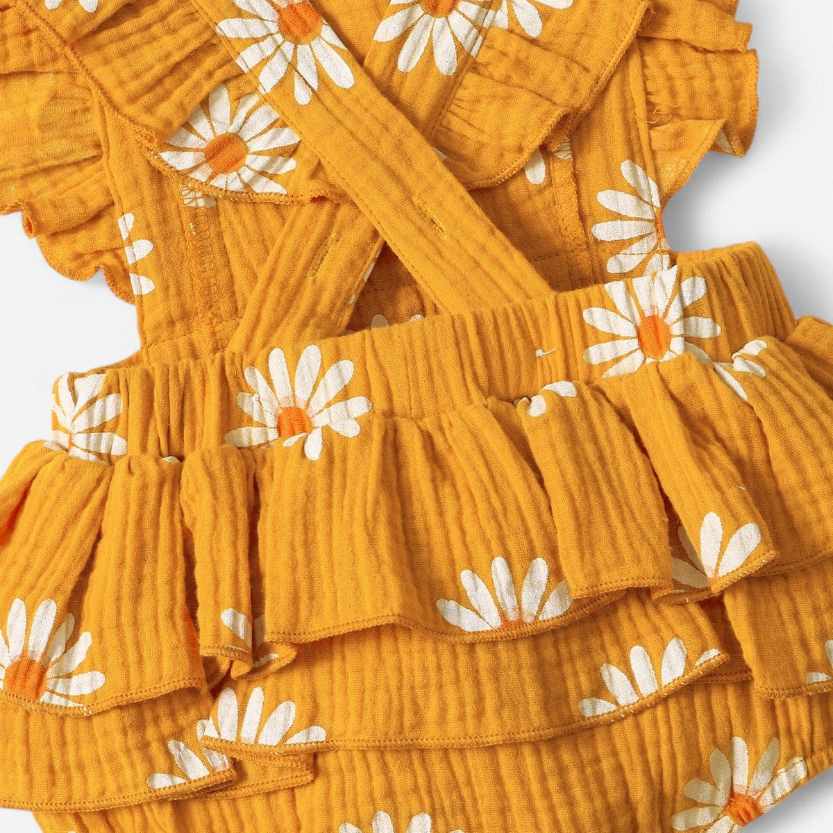 Combinaison Fleurie Bebe - Jaune