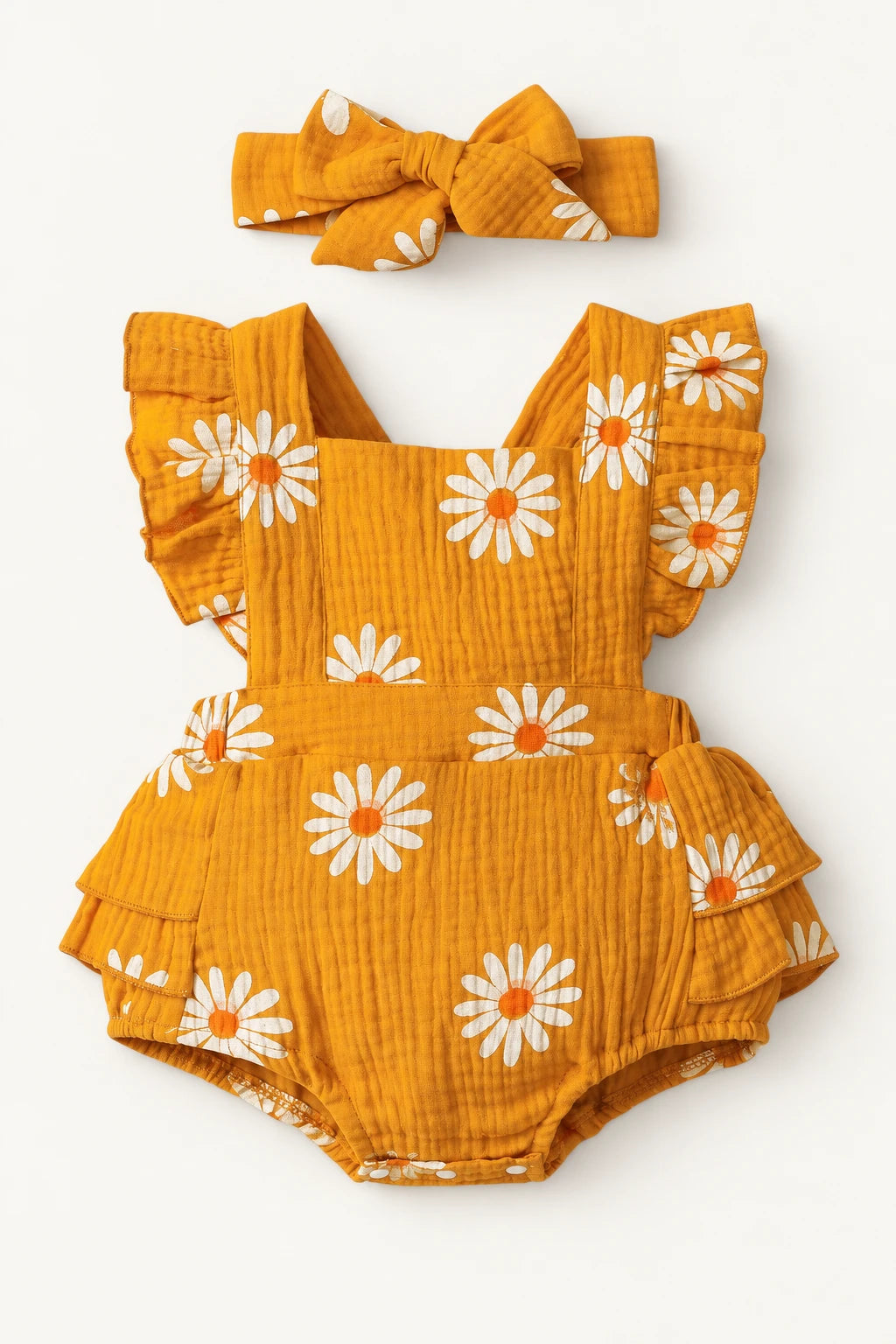Combinaison Fleurie Bebe - Jaune
