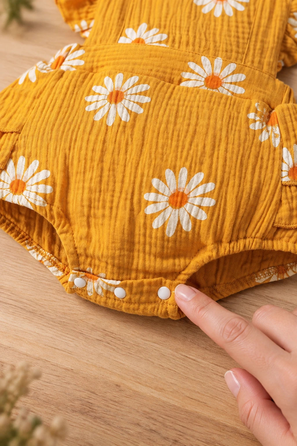 Combinaison Fleurie Bebe - Jaune