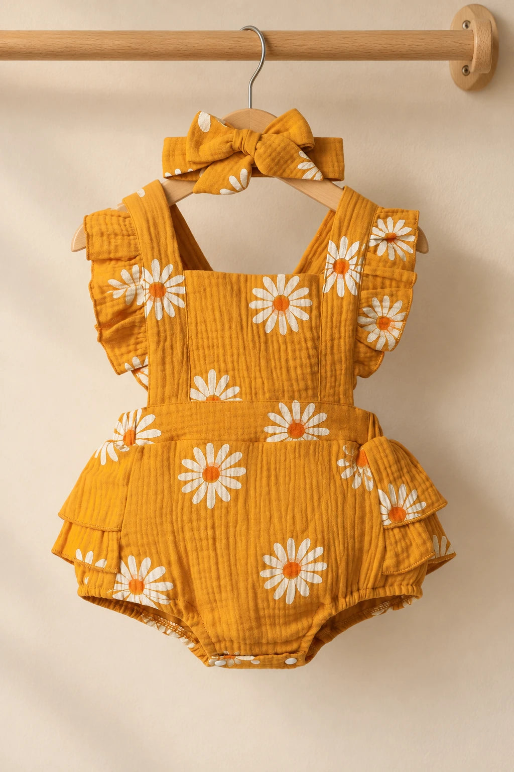 Combinaison Fleurie Bebe - Jaune