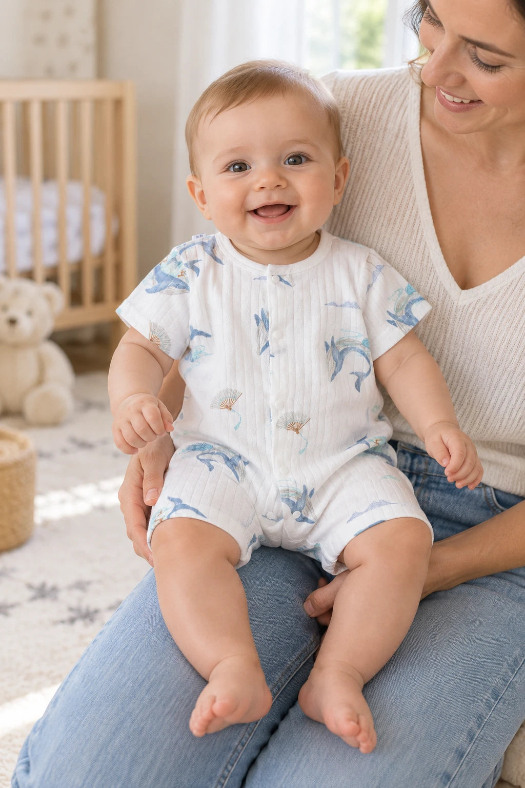Combinaison Legere Bebe - Baleines