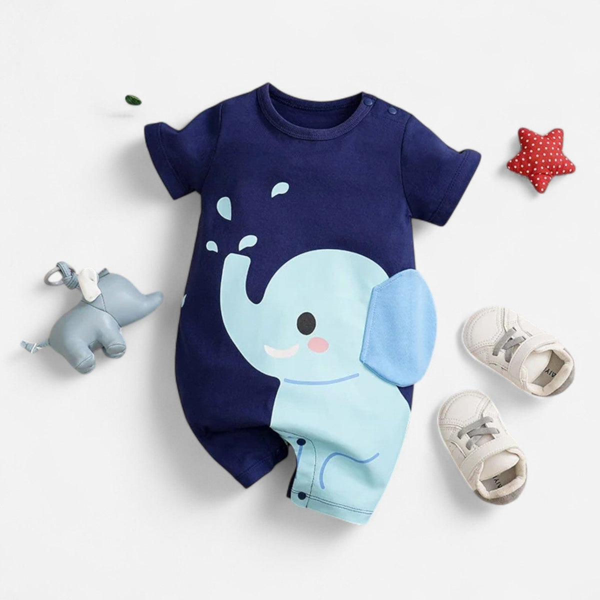 Combinaison Manche Courte Bebe - Adoptez le Confort Élégant Éléphant