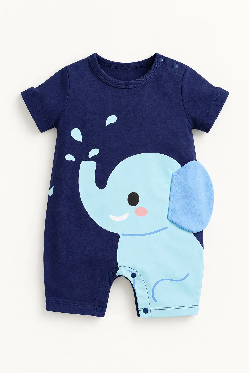 Combinaison Manche Courte Bebe - Éléphant