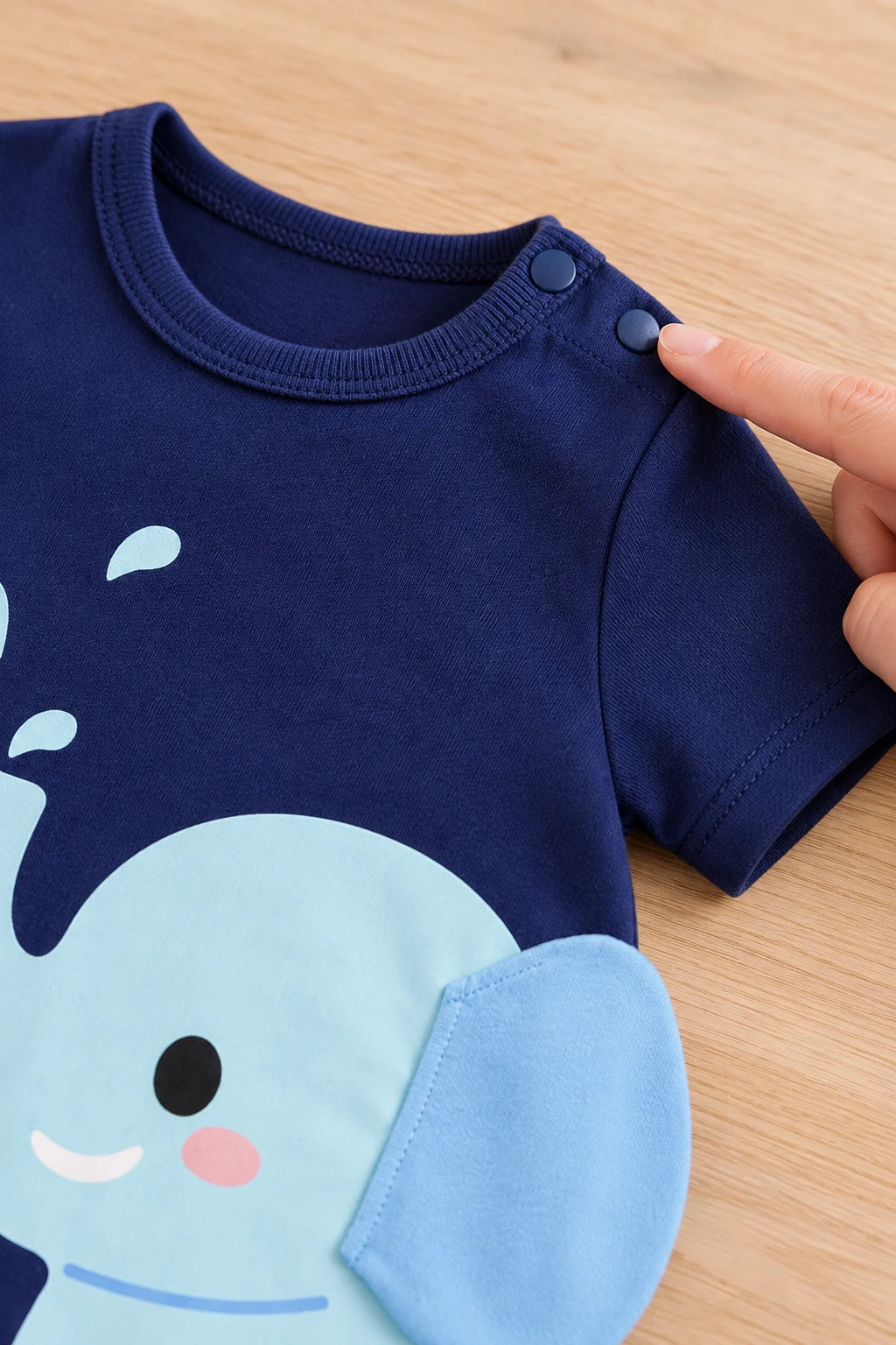 Combinaison Manche Courte Bebe - Éléphant
