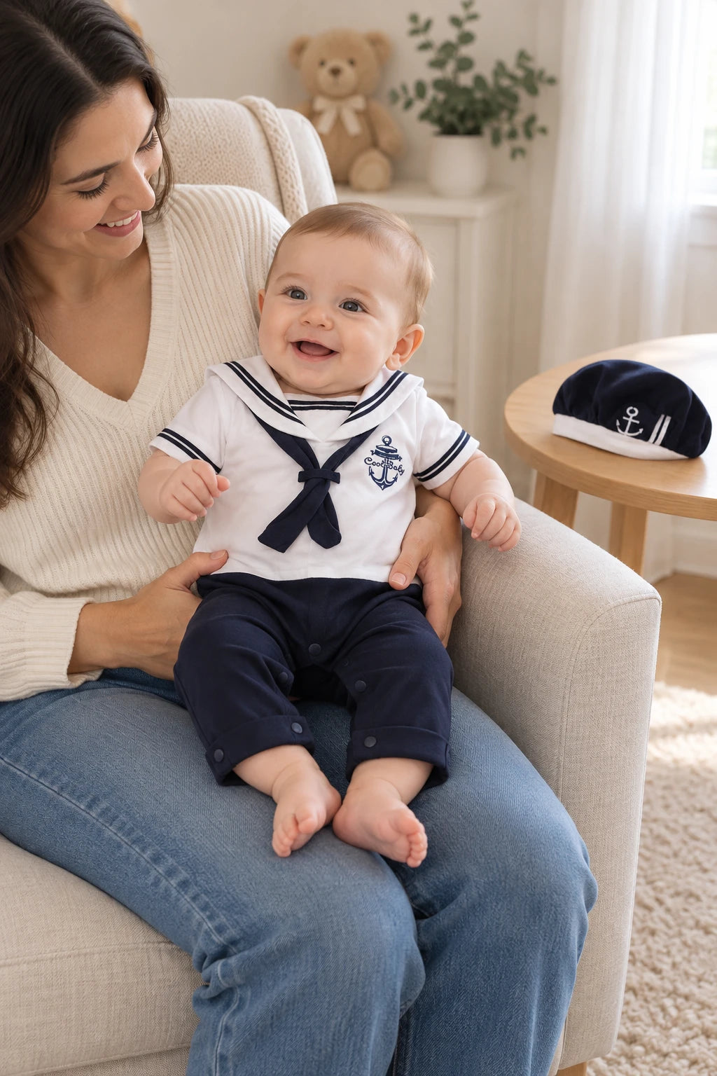 Combinaison Marin Bebe - Blanc
