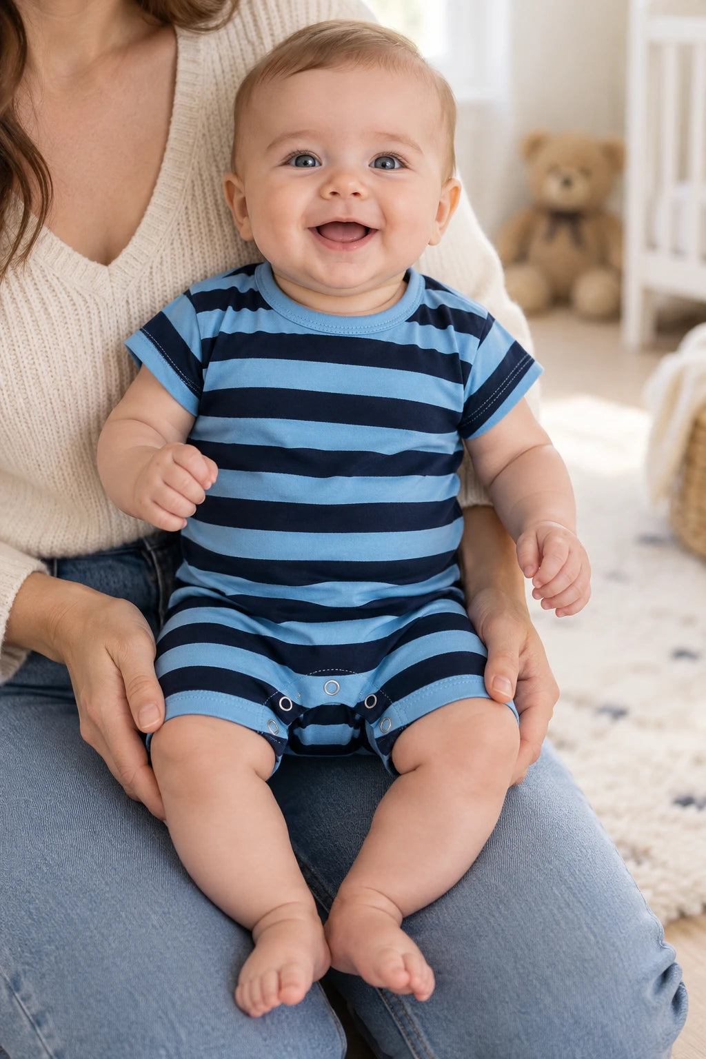 Combinaison Mariniere Bebe - Bleu Marine