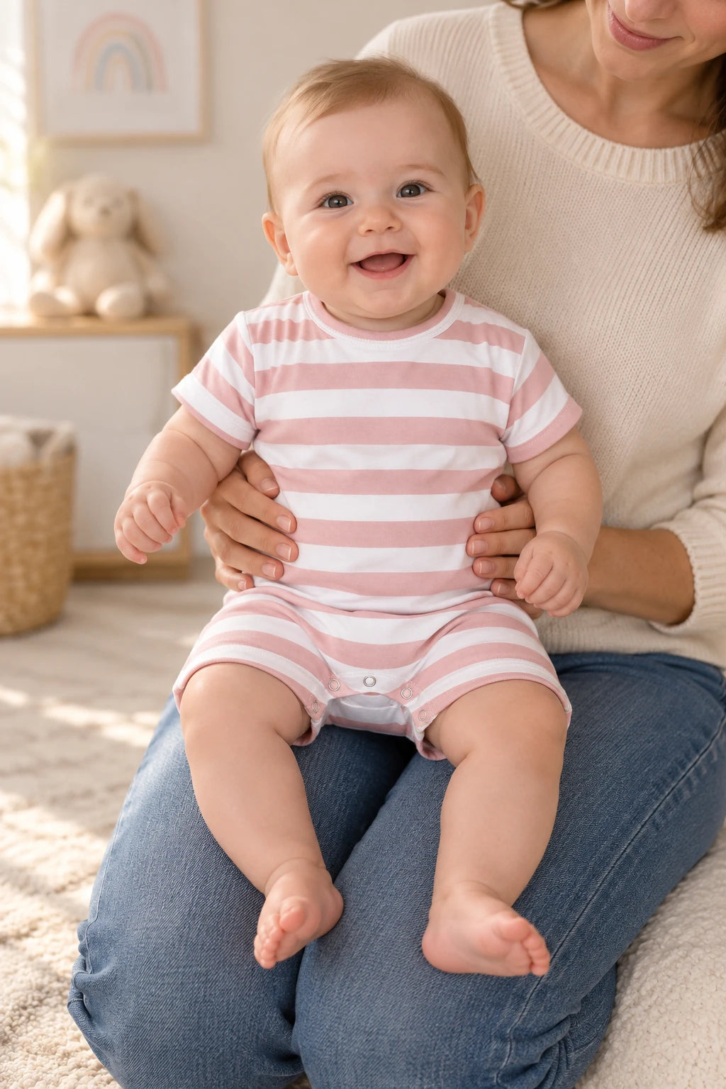 Combinaison Mariniere Bebe - Rose