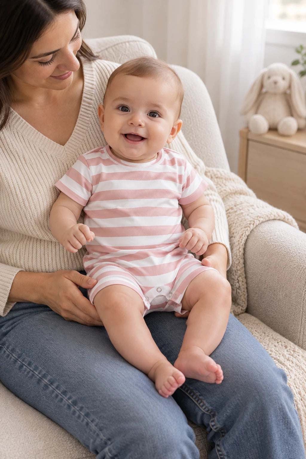 Combinaison Mariniere Bebe - Rose