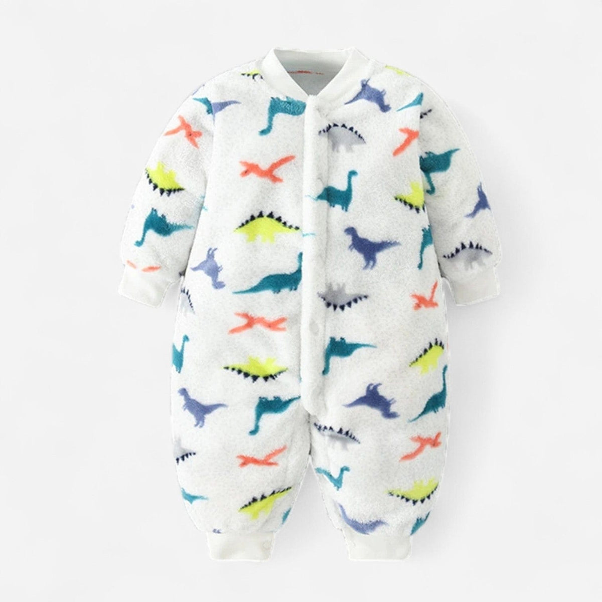 Combinaison Moumoute Bebe - Dinosaure Blanc