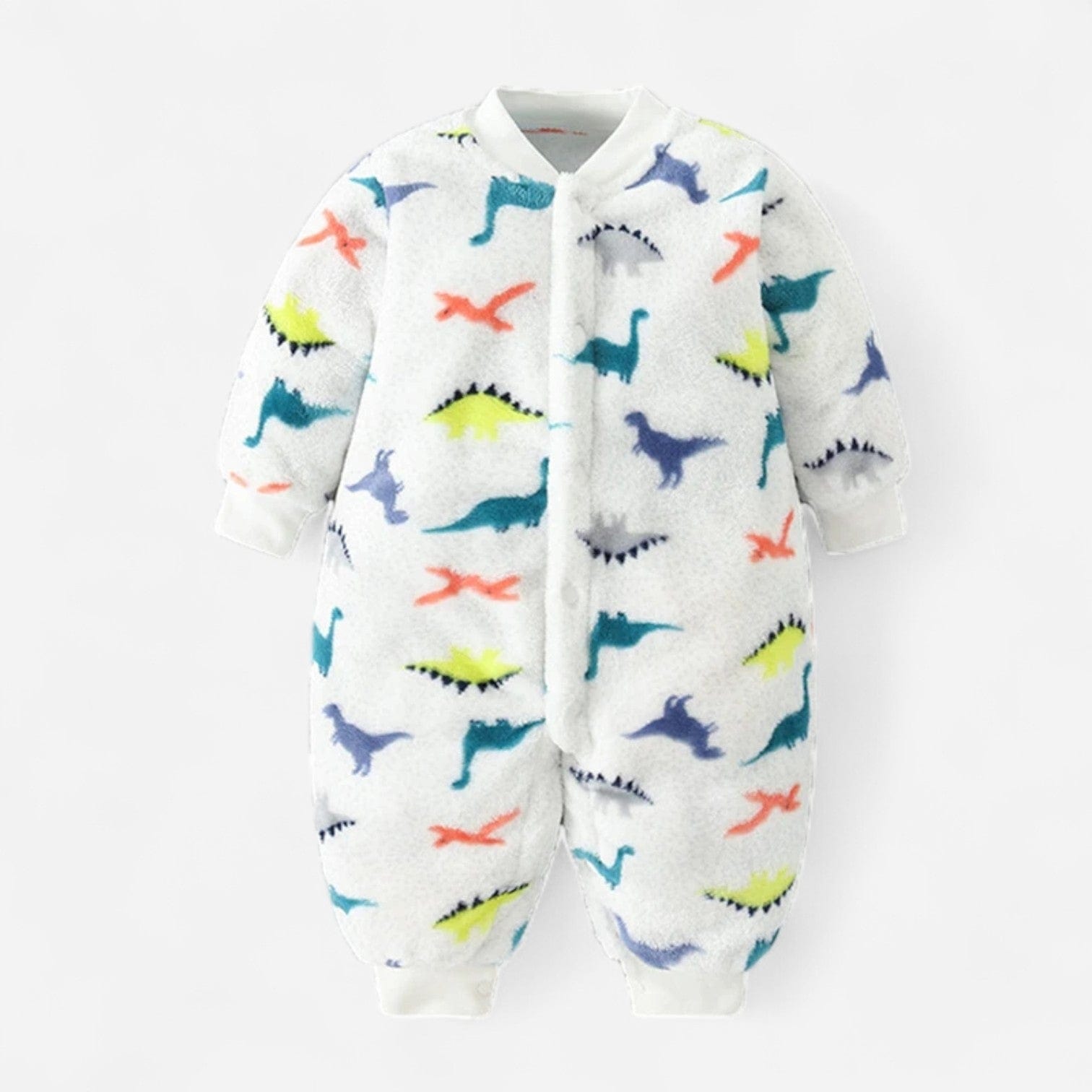 Combinaison Moumoute Bebe - Dinosaure Blanc