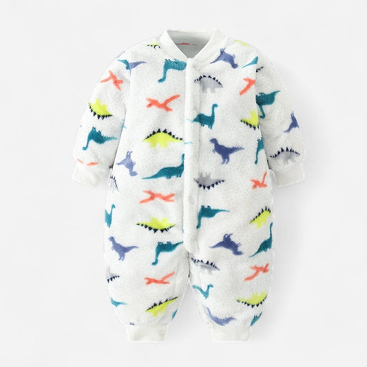 Combinaison Moumoute Bebe - Dinosaure Blanc