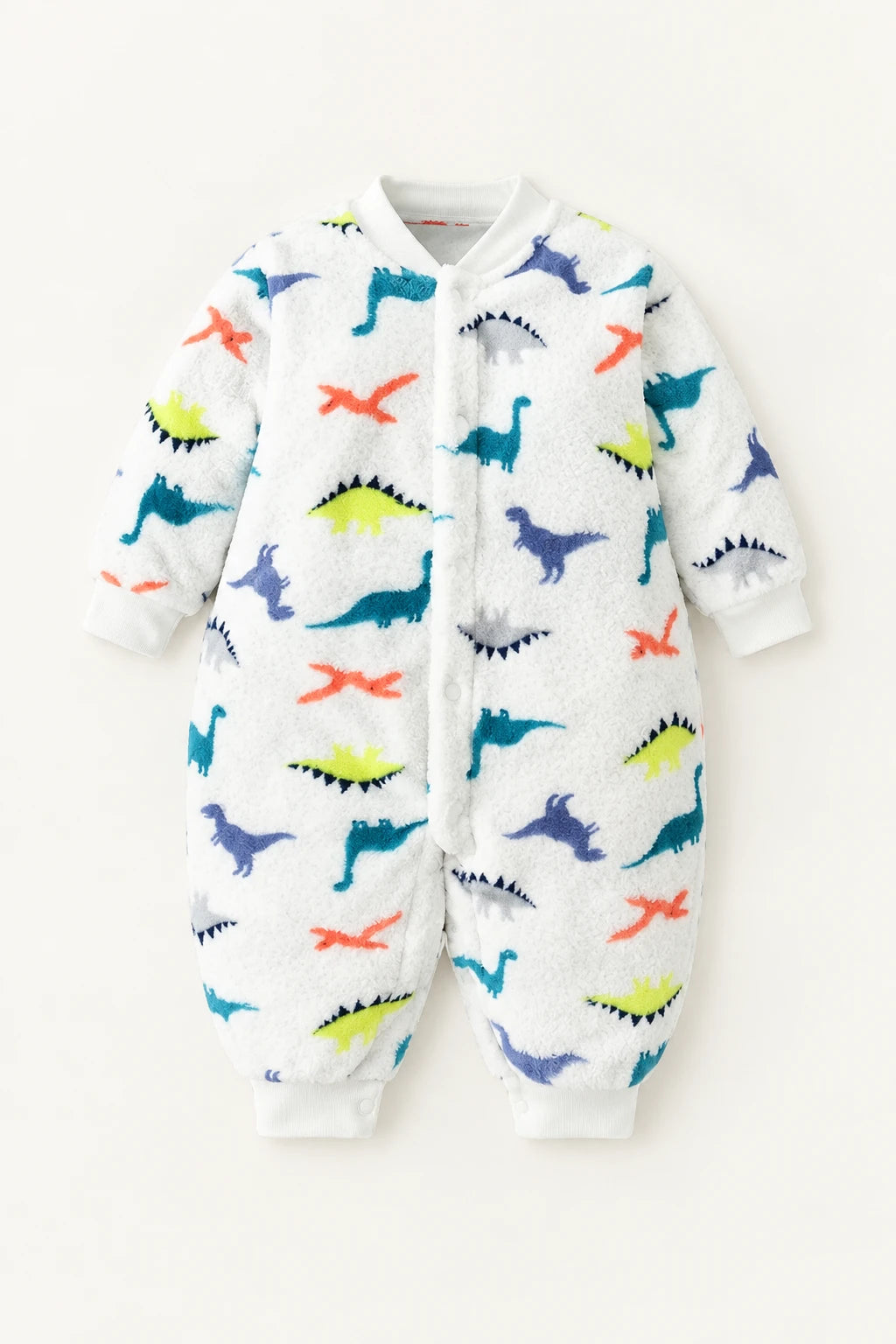 Combinaison Moumoute Bebe - Dinosaure Blanc