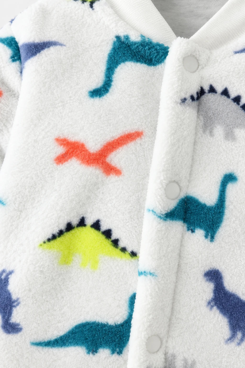 Combinaison Moumoute Bebe - Dinosaure Blanc