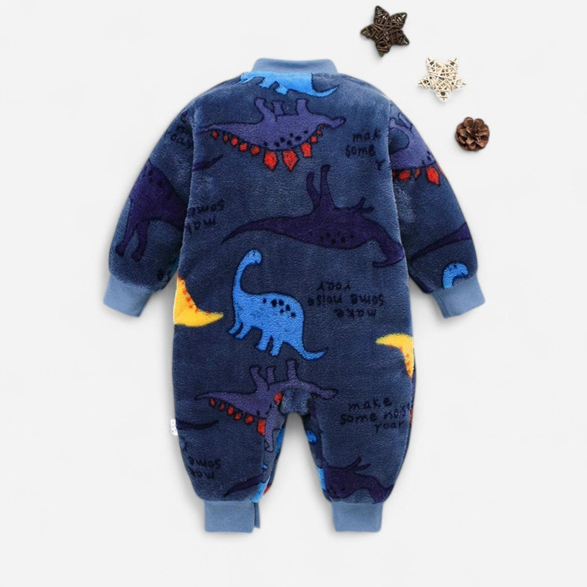 Combinaison Moumoute Bebe - Dinosaure Bleu