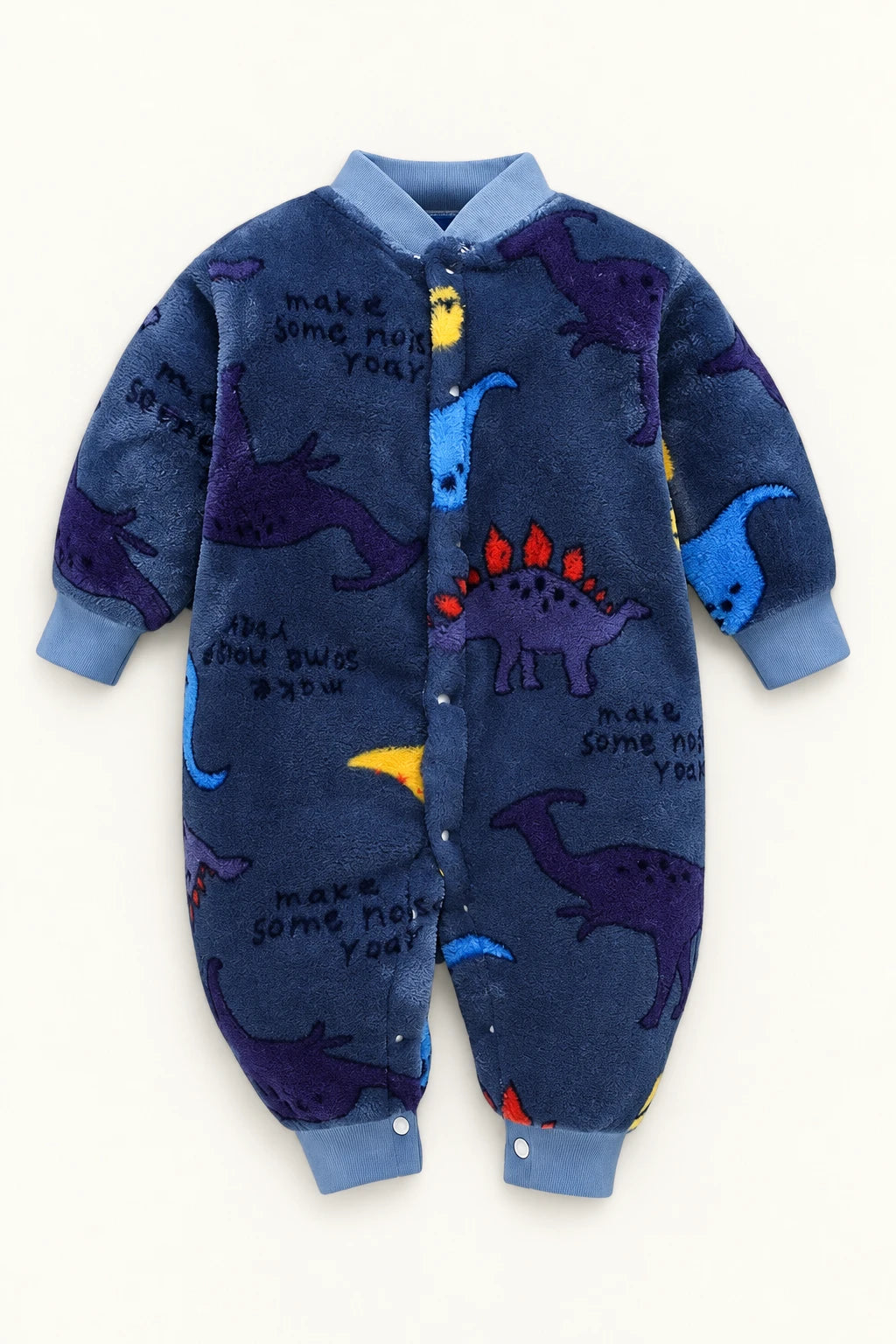 Combinaison Moumoute Bebe - Dinosaure Bleu