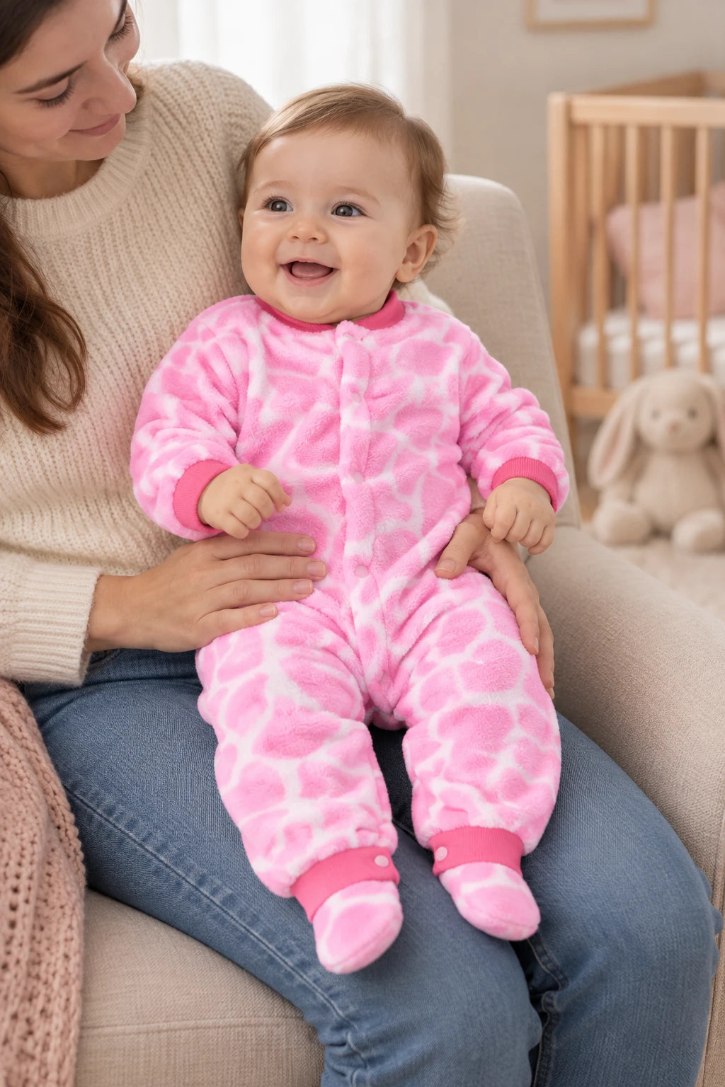 Combinaison Moumoute Bebe - Roche Rose