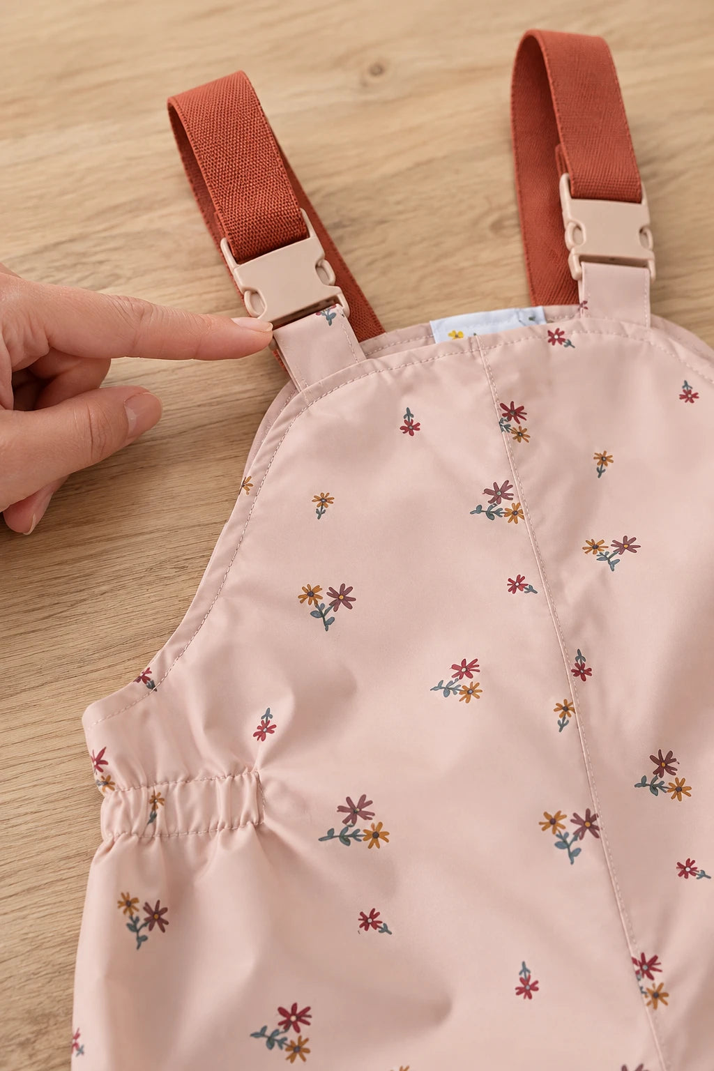 Combinaison Pluie Bebe Bretelles - Rose