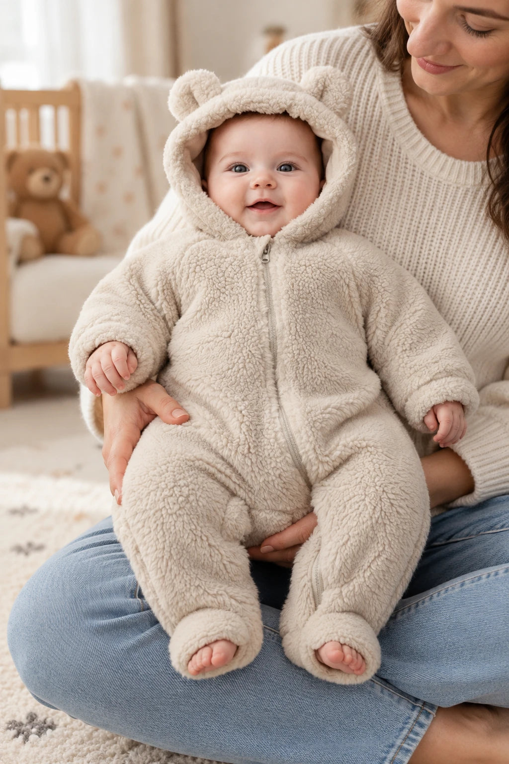 Combinaison polaire pour bebe - Beige