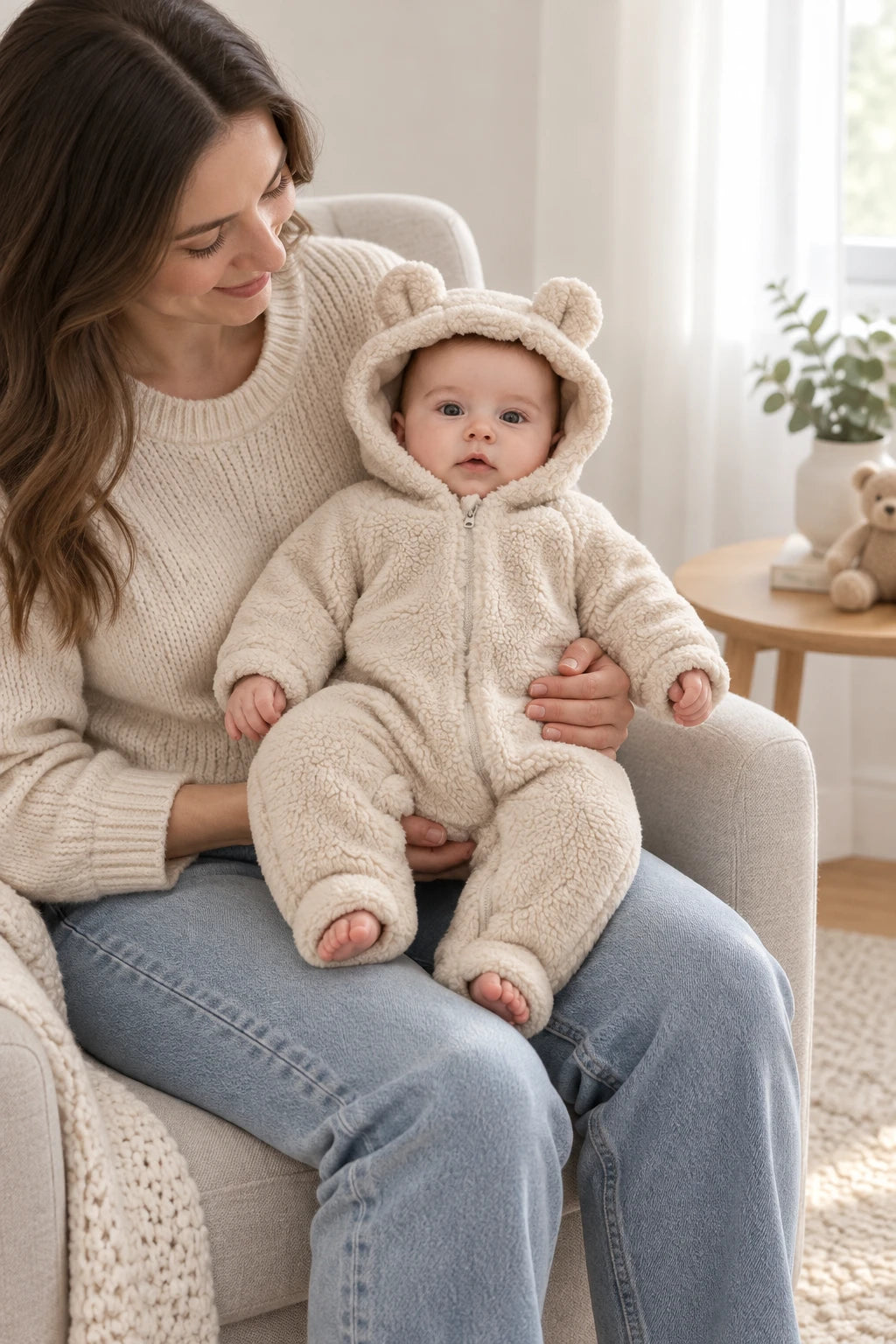 Combinaison polaire pour bebe - Beige